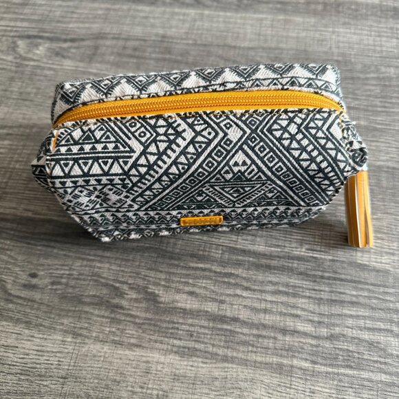 NWOT Silpada Magnetic Makeup Bag Mirror Zipper Closure Tribal Geometric Enthnic - Picture 8 of 11